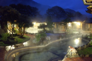 evening hot springs right outside our room!